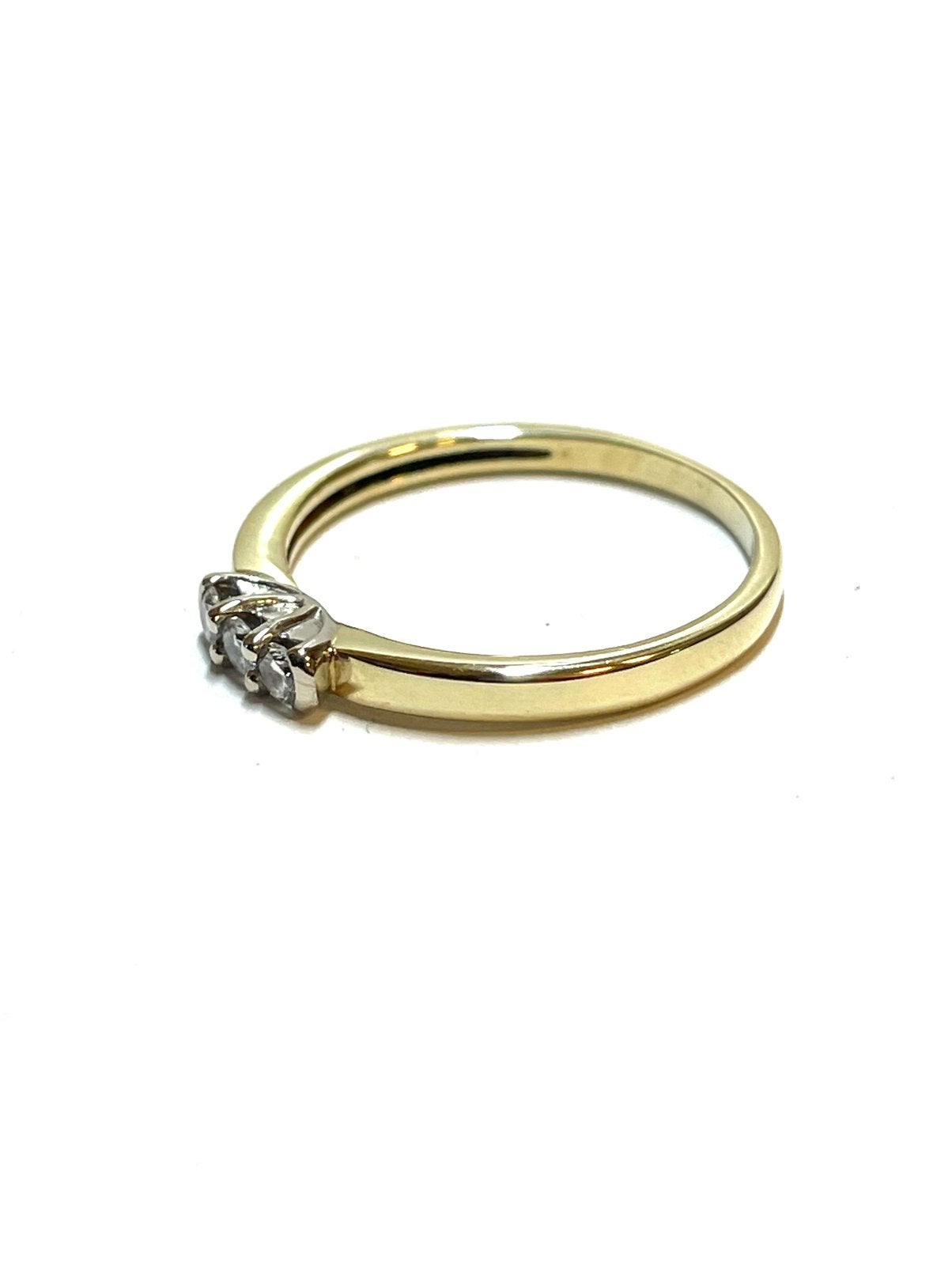 14k gouden ring met diamant, -, -, Ophalen of Verzenden, Zo goed als nieuw
