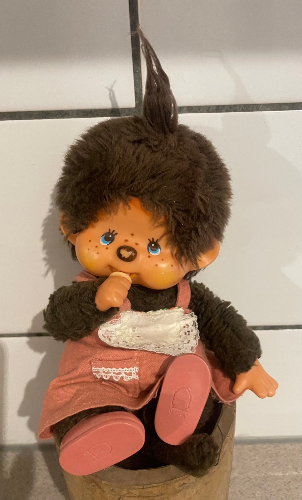 Monchichi Monchhichi aapje met jurkje en schoentjes, Kinderen en Baby's, Speelgoed | Knuffels en Pluche, Ophalen of Verzenden