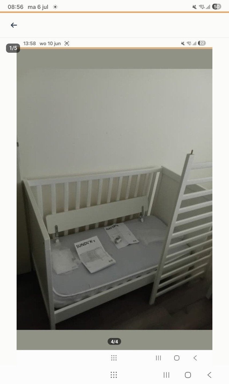 ikea sundvik met apart bedrand nattapa, Ophalen, Gebruikt, Ledikant