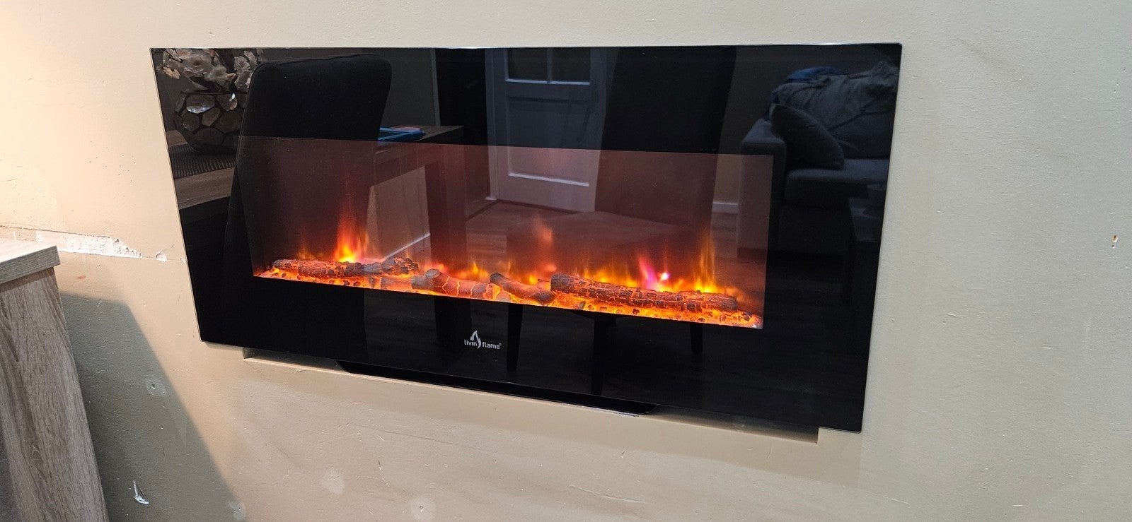 Moderne elektrische haard - wandmodel met vlameffect, Ophalen, Zo goed als nieuw, Hangende haard, Elektrische haard