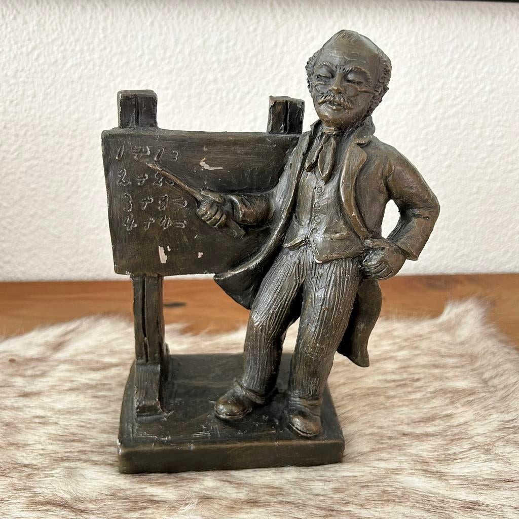 Beeld Mat Wanders Onderwijzer Leraar Professor Nieuwstaat, Ophalen of Verzenden, Beeld, Man, 20 - 50 cm