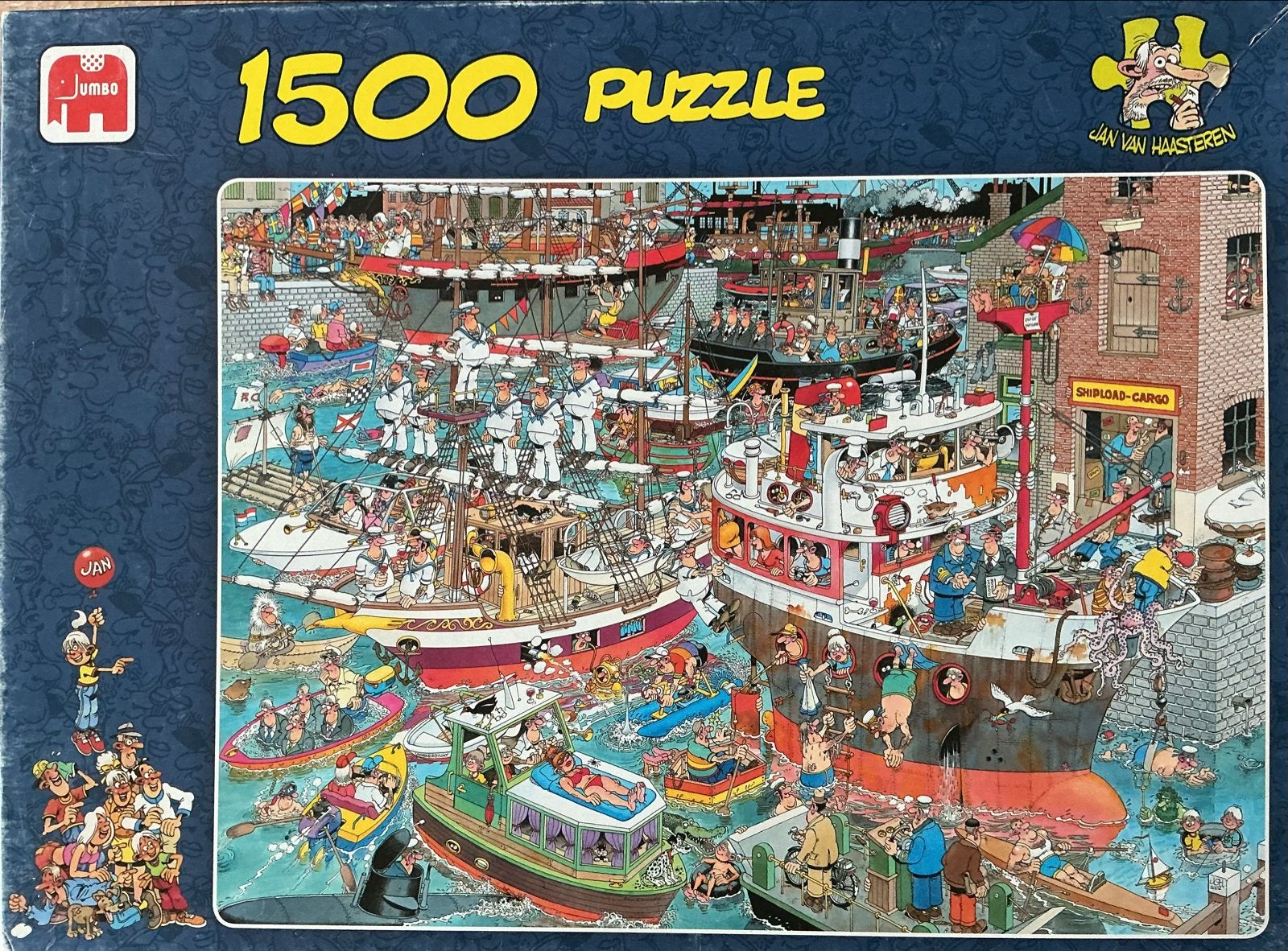 Jan van Haasteren 1500 stukjes puzzel - de haven, Ophalen, 500 t/m 1500 stukjes, Zo goed als nieuw, Legpuzzel