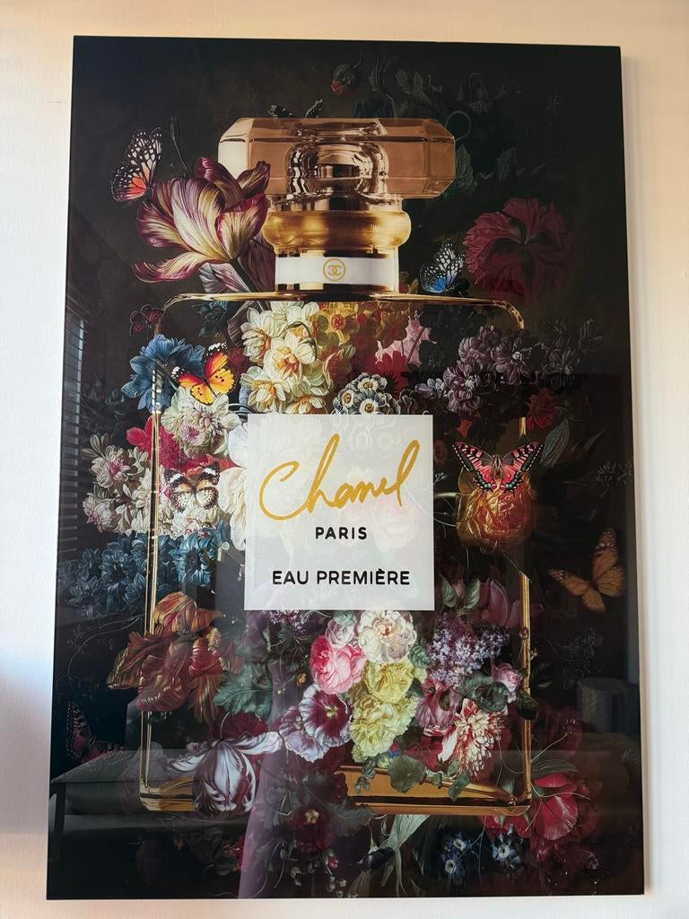 Parfum Eau Première schilderij 120x70 cm, Nieuw, Ophalen of Verzenden, Schilderij, 75 cm of meer