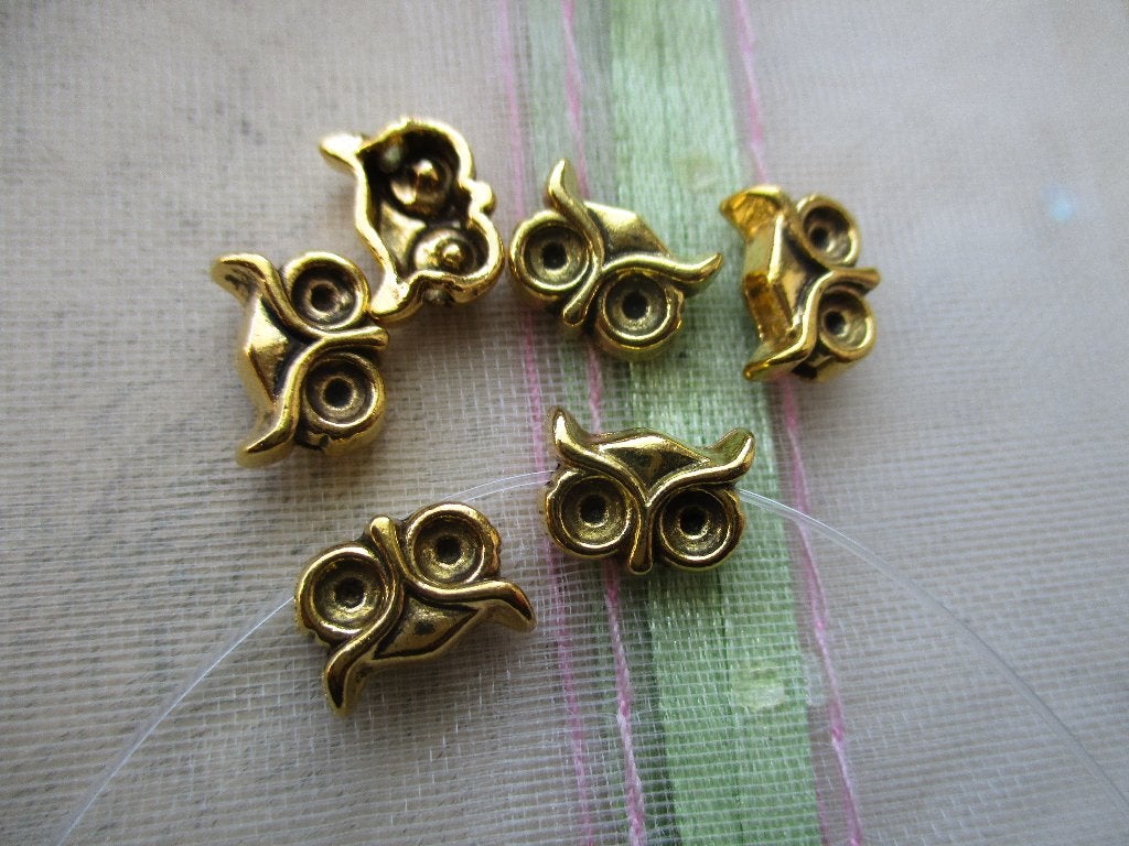228/ gold plated tibetiaanse uil kralen, Ophalen of Verzenden, Nieuw, Kraal
