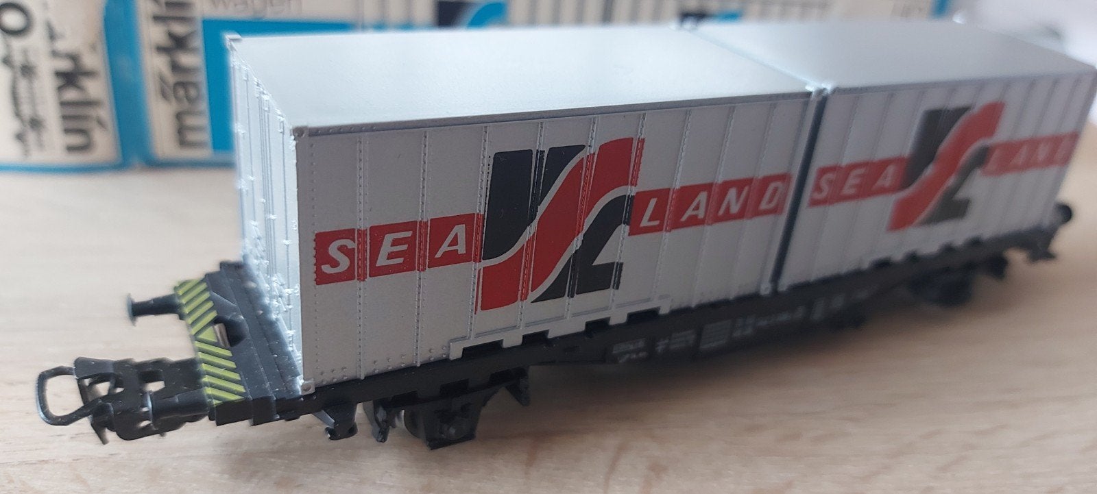 Märklin DB Sealand containerwagens artnr 4668 in ovp, Wisselstroom, Wagon, Ophalen of Verzenden, Zo goed als nieuw