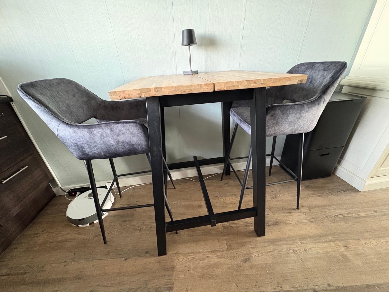 Hoge bartafel hout met krukken, Ophalen, Gebruikt