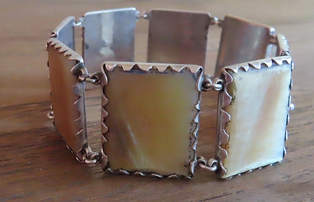 Koopje! Zilveren armband Mother of Pearl, gemerkt, incl verz, Verzenden, Zo goed als nieuw, Zilver, Zilver