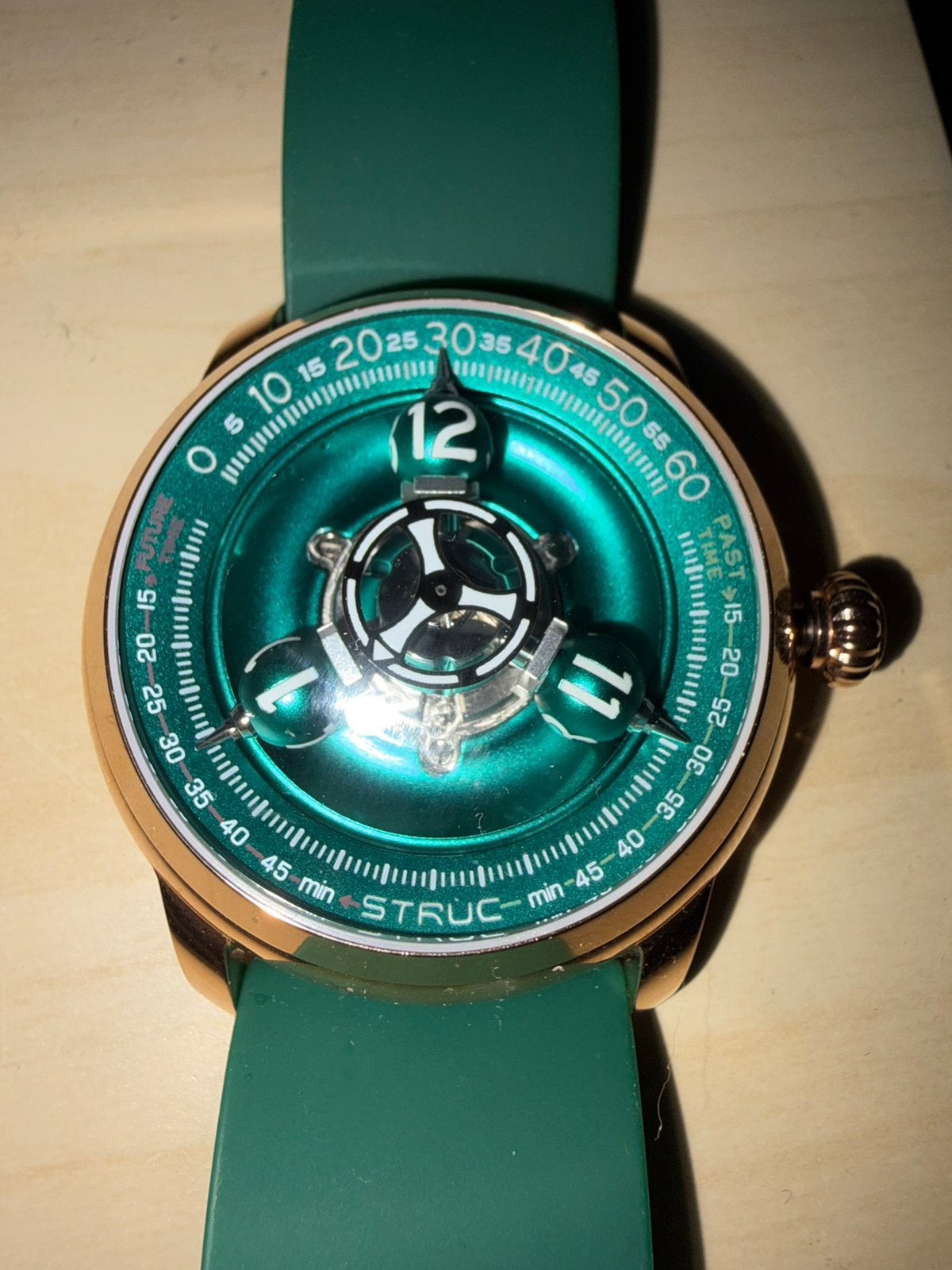 Struc Time Shuttle Mechanical Watch - groen, Ophalen of Verzenden, Zo goed als nieuw, Overige merken