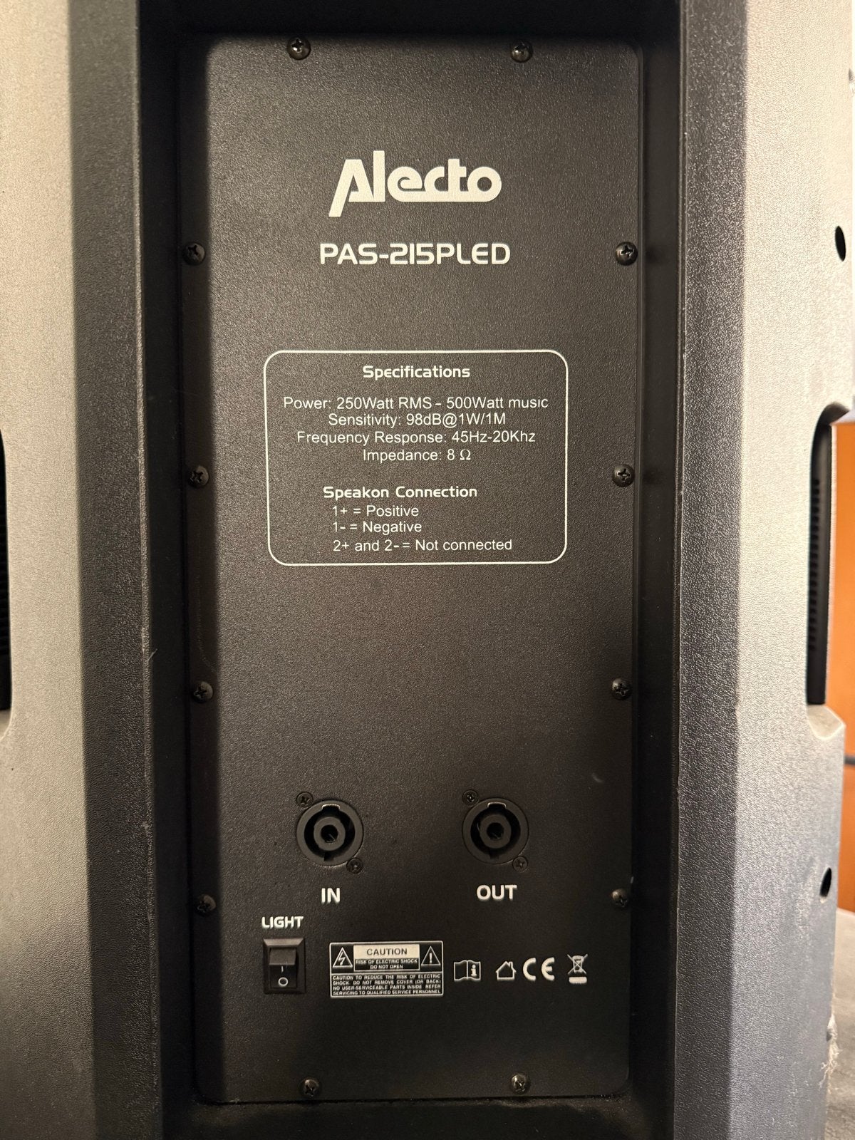 Alecto PAS-215PLED Party Speaker - 500W Muziekvermogen, Party speaker, Ophalen, 150 watt of meer, Overige merken