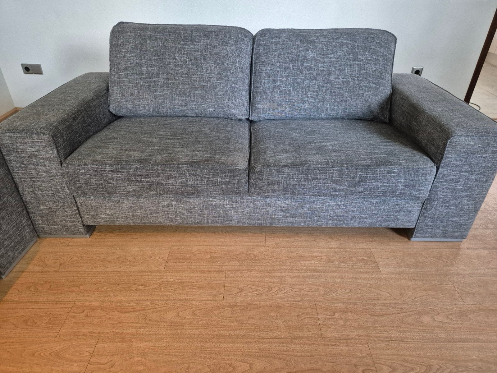 Bankstel grijs, Huis en Inrichting, Ophalen, Gebruikt, 75 tot 100 cm
