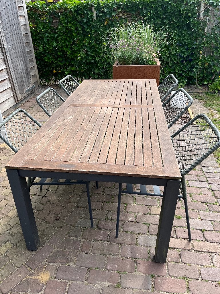 Exoten teakhouten tuintafel, Ophalen, Gebruikt, Rechthoekig, Teakhout