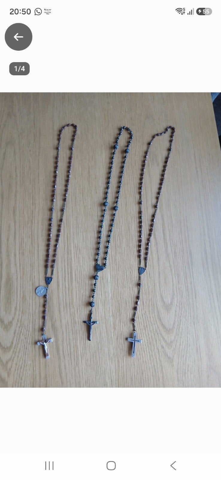 Set van 3 rozenkransen met kruisjes, Ophalen of Verzenden