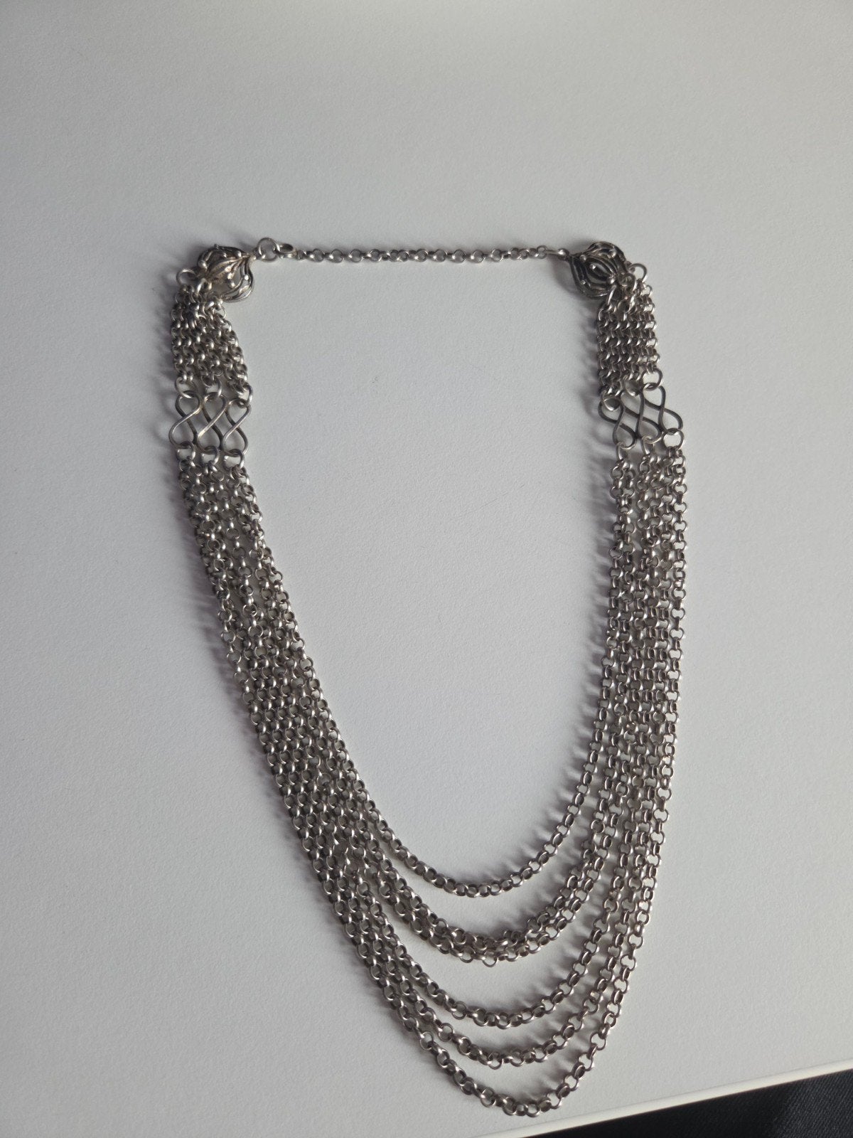 Zilveren rijenketting, Ophalen of Verzenden, Zilver, Ketting