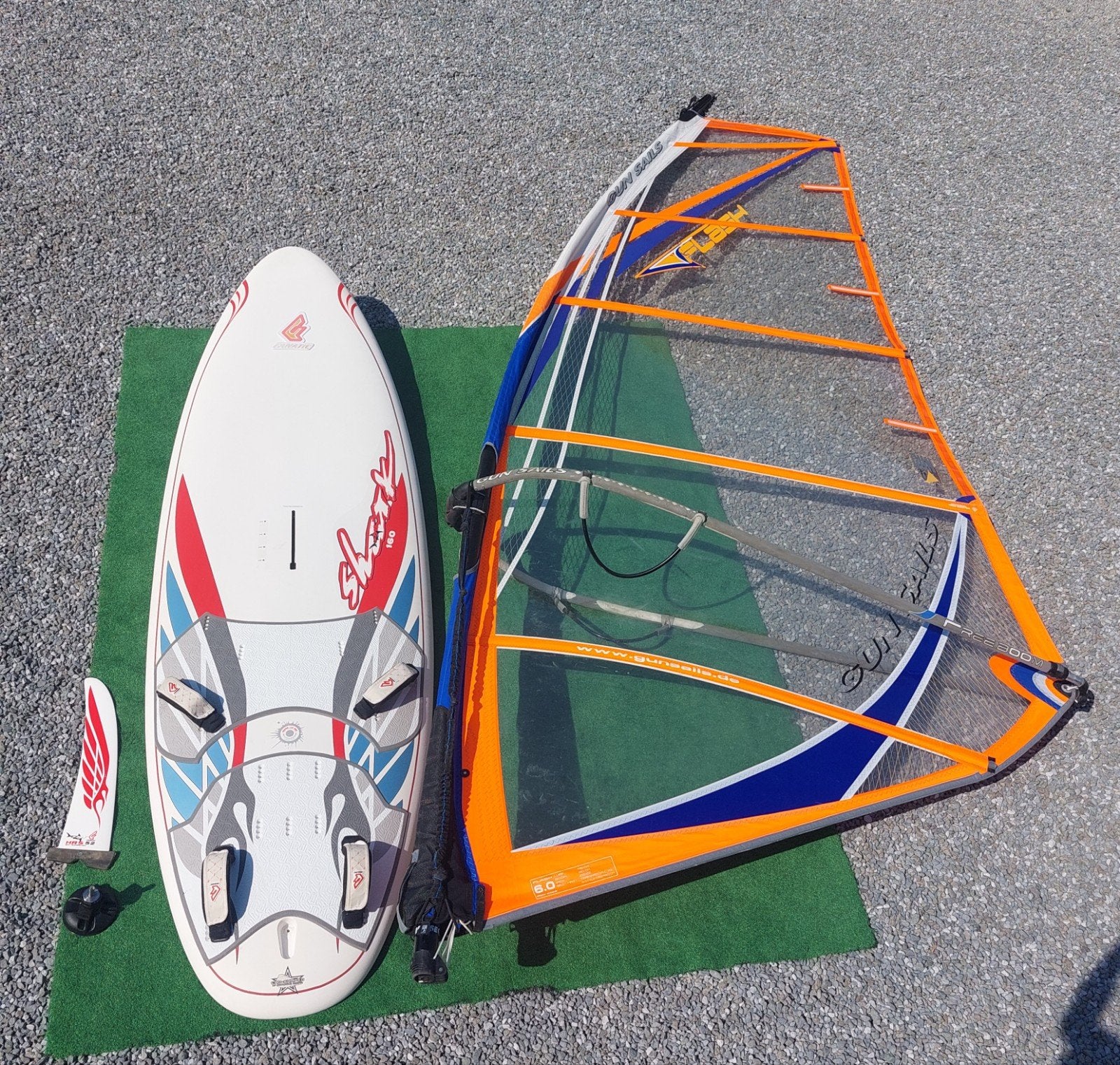 Windsurf Fanatic Shark 16 lit. HRS complete set 6.0 m² zeil, Watersport en Boten, Windsurfen, Gebruikt, Complete set, Fanatic