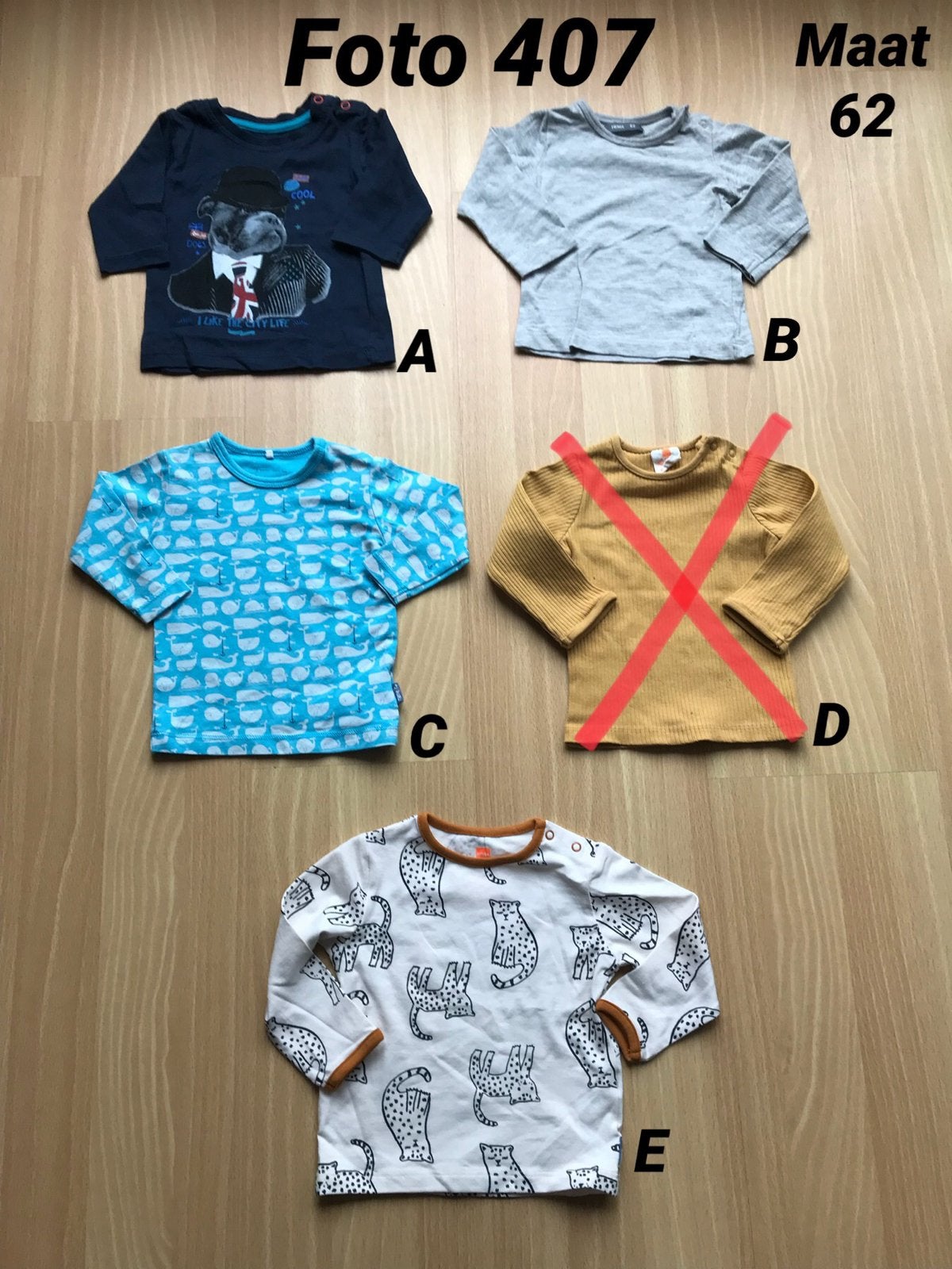 Longsleeve jongen maat 62 *foto 407*, Kinderen en Baby's, Ophalen of Verzenden, Zo goed als nieuw, Jongetje, Shirtje of Longsleeve