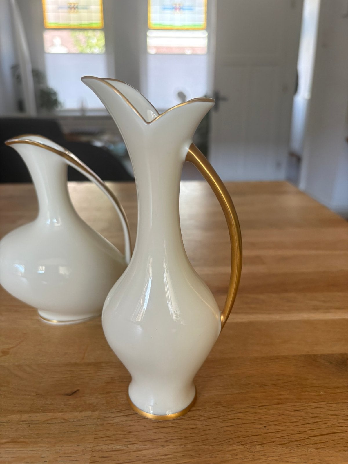 Vintage Lindner Kueps Bavaria porseleinen vaas – Poliergold, Ophalen of Verzenden, Zo goed als nieuw, Goud