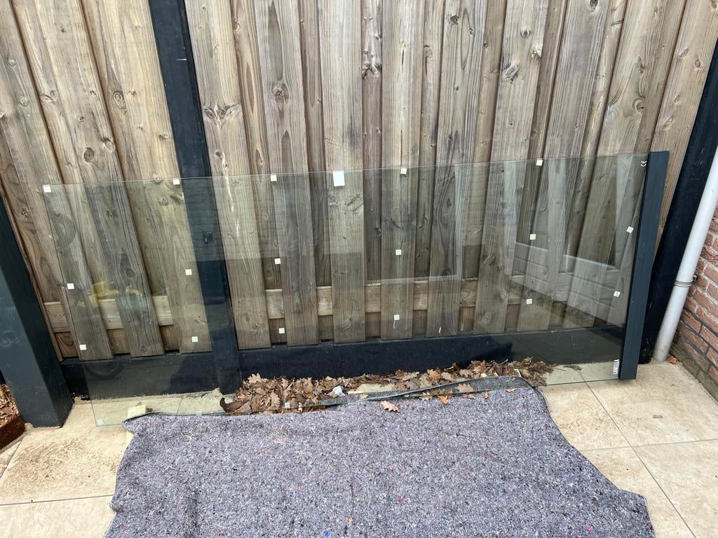 Glazen glasplaat voor schuifwand 225x98cm, Doe-het-zelf en Verbouw, Glas en Ramen, Ophalen, 80 tot 120 cm, Nieuw, 160 cm of meer