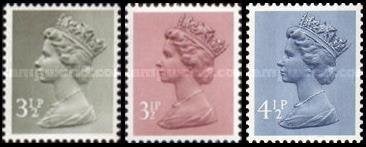 ENGELAND E.II. 3½p. + 4½p. Decimal Machin frankeerzegels, 9, Verzenden, Postfris