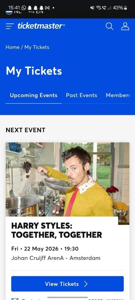 Harry Styles concert on May 22, 2026 in Amsterdam, Eén persoon, Maart