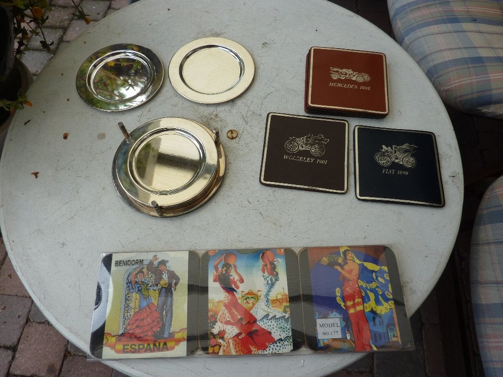 vintage oude onderzetters, Ophalen of Verzenden, Gebruikt, Glas of Kopje