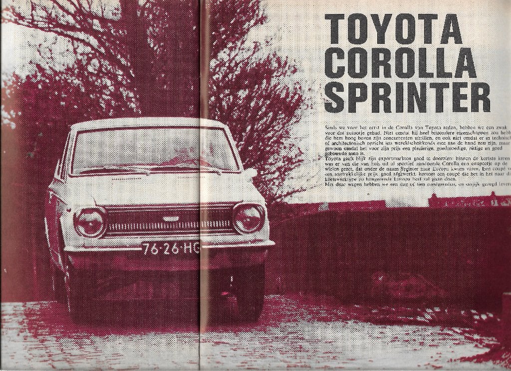 Roadtest Toyota COROLLA Sprinter, Autovisie 1969., Verzenden, Toyota, Nieuw, Autovisie