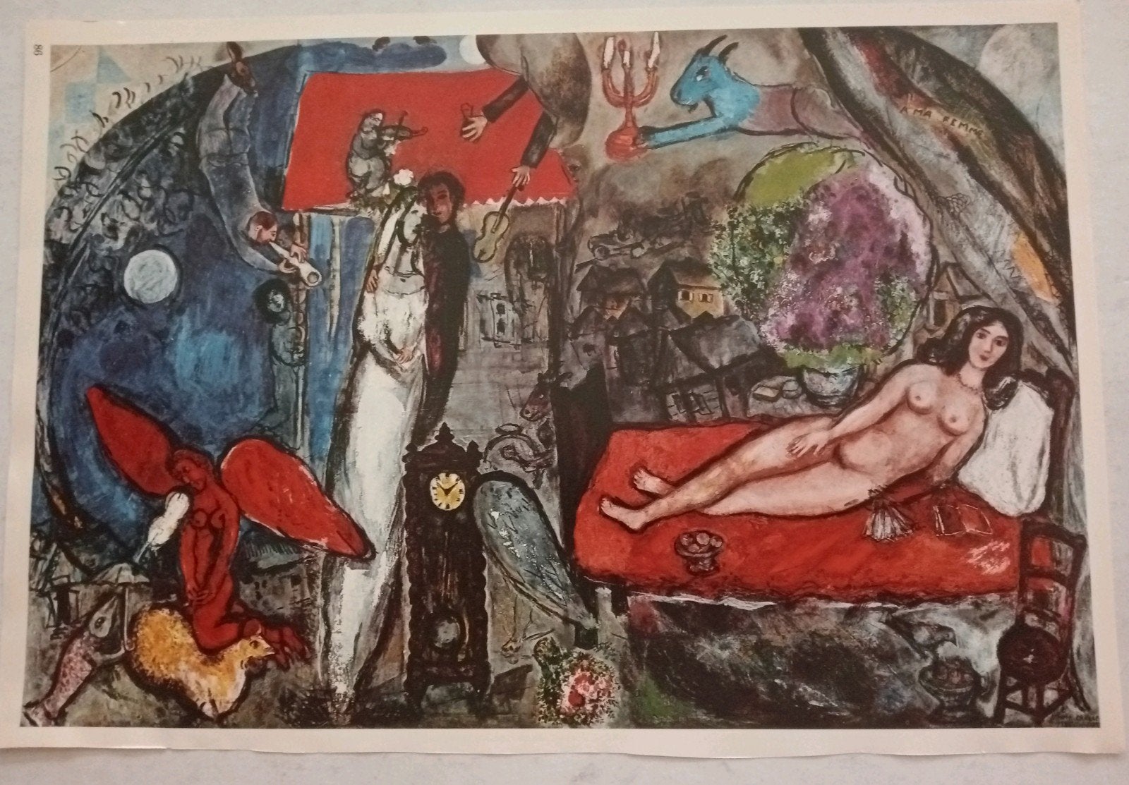Marc Chagall print 1976 Huwelijk naakt erotiek, Ophalen of Verzenden