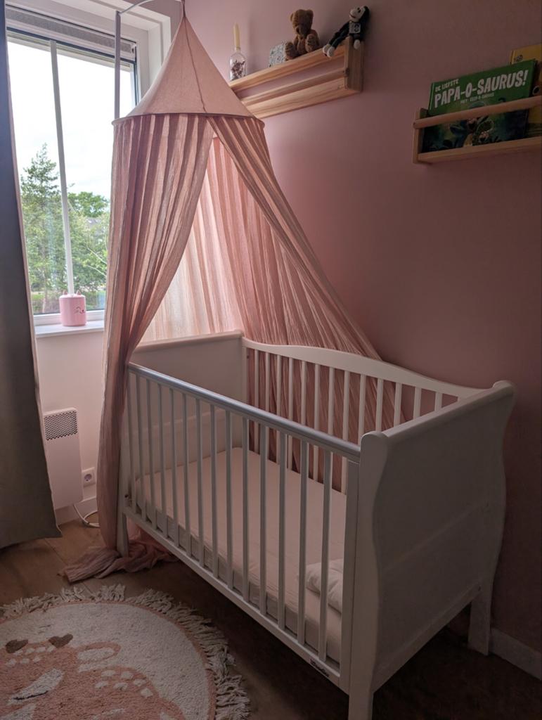Woodies ledikant wit met Aerosleep matras, Kinderen en Baby's, Ophalen, Zo goed als nieuw, Minder dan 140 cm, Matras