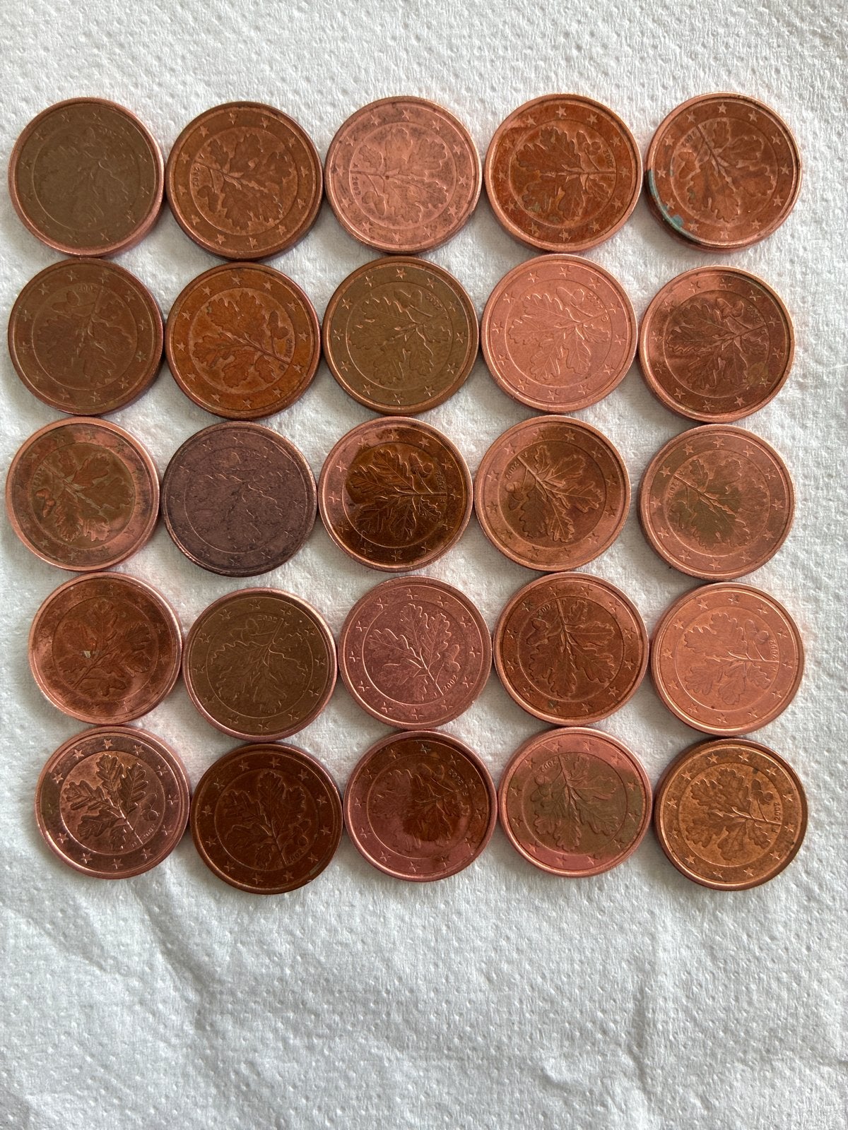 25 stuks 1 cent  euromunten uit duitsland, Verzenden, Duitsland, 1 cent, Losse munt