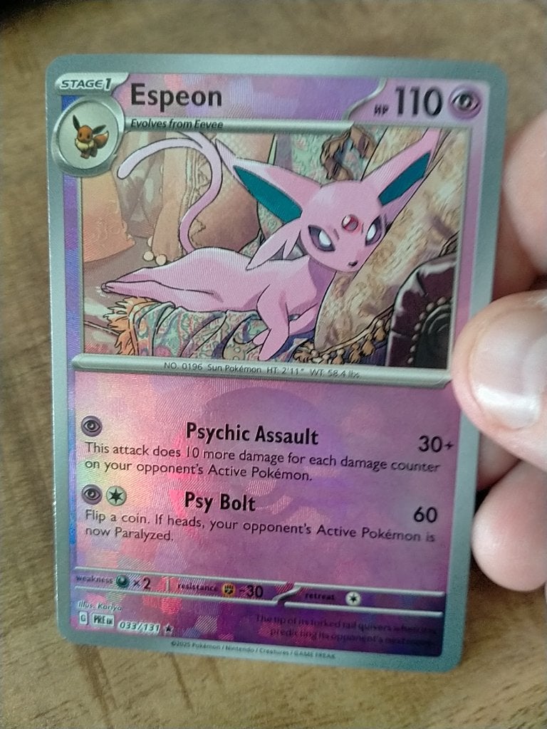 Pokemon , Prismatic Evolutions , Espeon , Holon, 33/131, Verzenden, Nieuw, Losse kaart