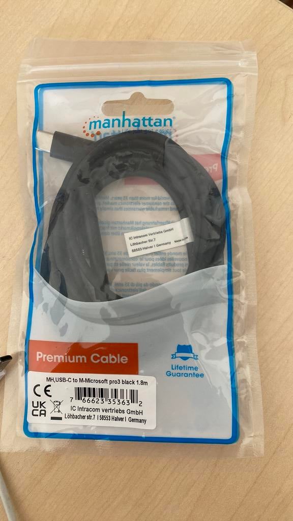 Manhattan USB-C to Microsoft Surface Pro 3/4/5/6, Ophalen of Verzenden, Zo goed als nieuw