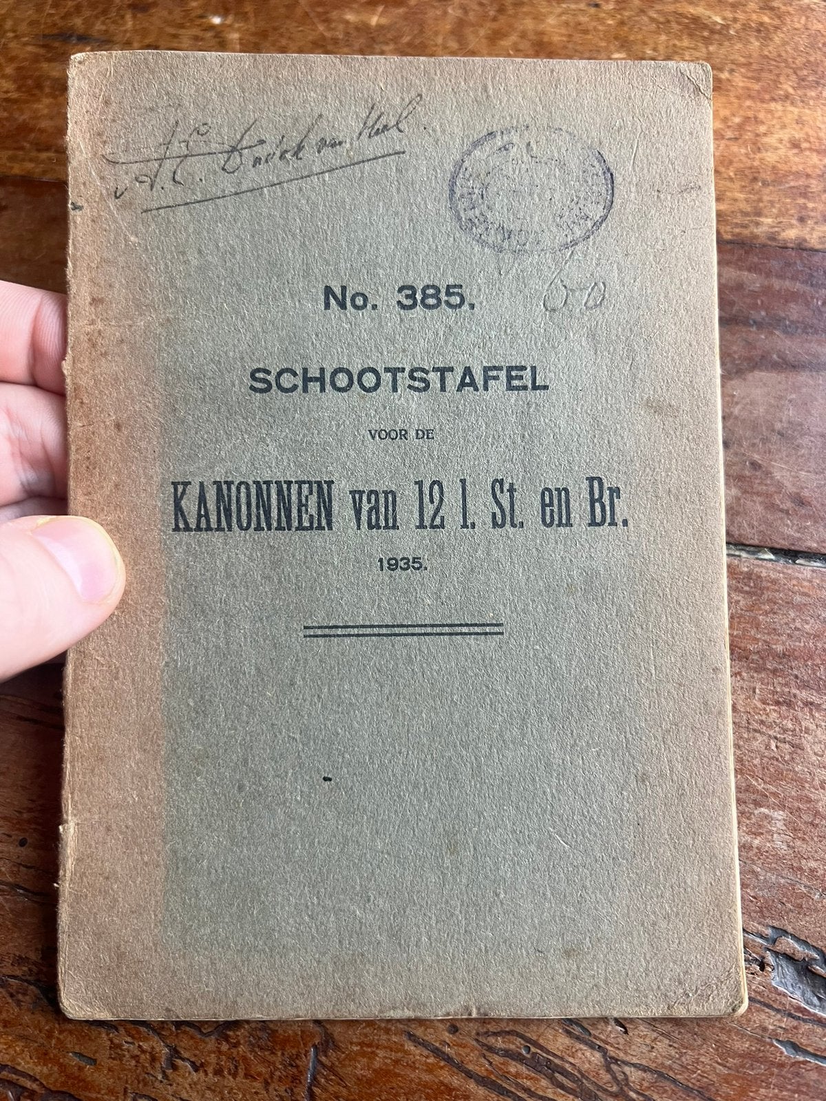 Nederlands artillerie schootstafel 12 lang staal 1935, Verzamelen, Verzenden, Nederland