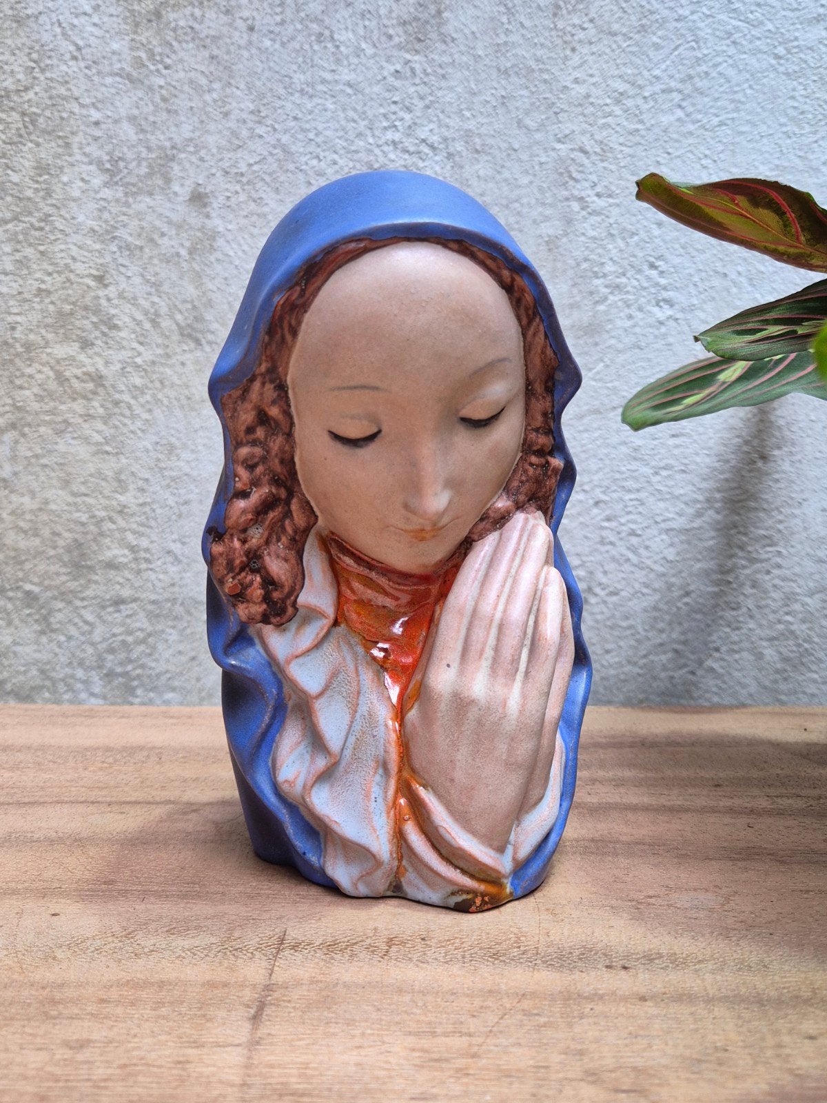 Vintage Maria Beeldje - Biddende Madonna - Keramiek, Ophalen of Verzenden