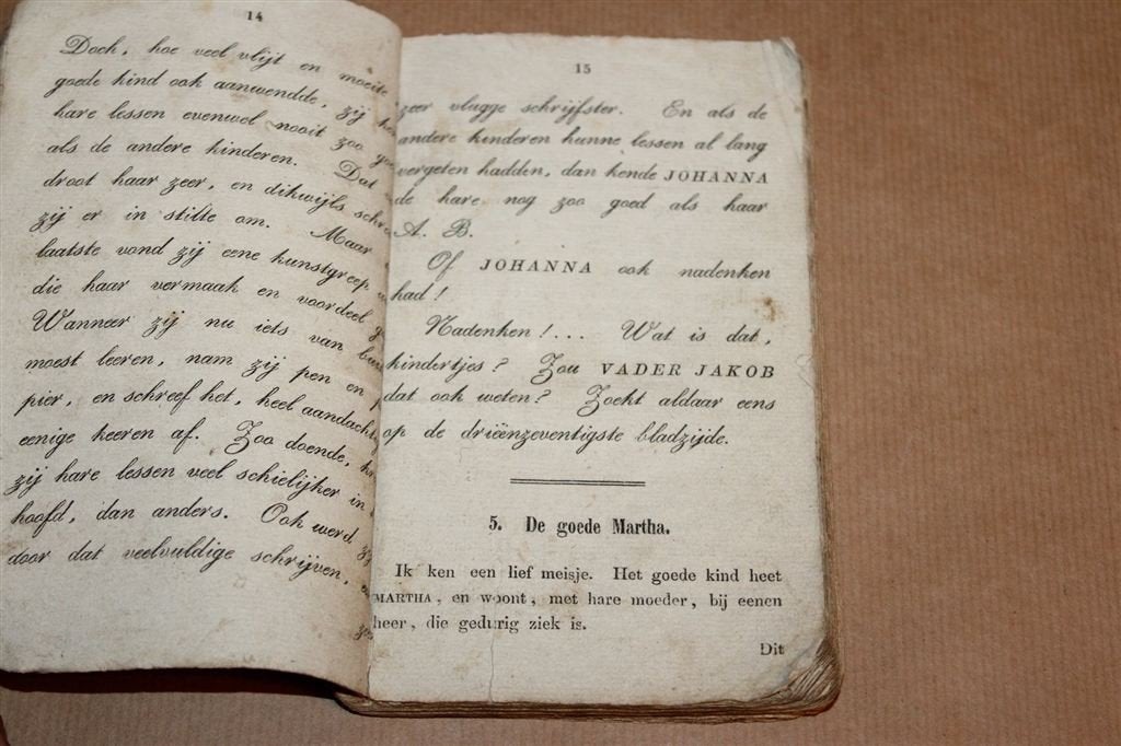 Moeder Anna en Hare Kindertjes — Antiek Schoolboek ca. 1850, Ophalen of Verzenden