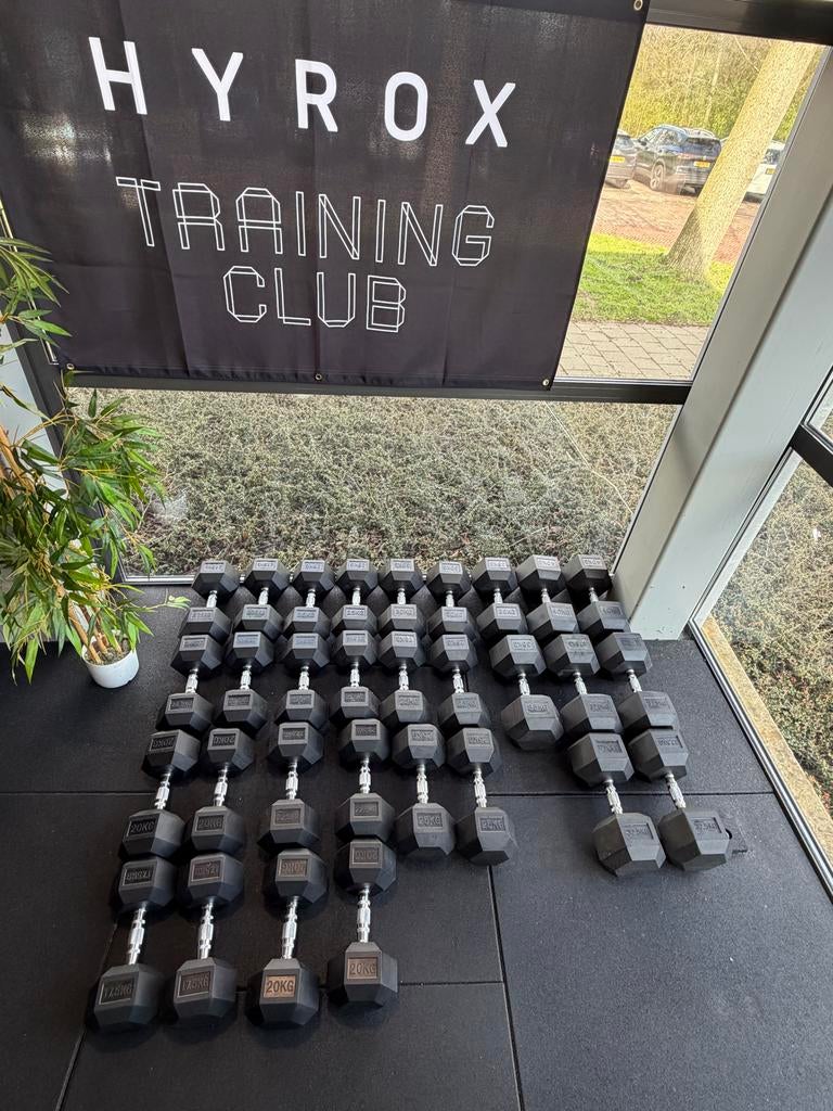 Hexa dumbbells 17,5kg t/m 40kg, Sport en Fitness, Fitnessmaterialen, Ophalen of Verzenden, Zo goed als nieuw, Armen, Dumbbell