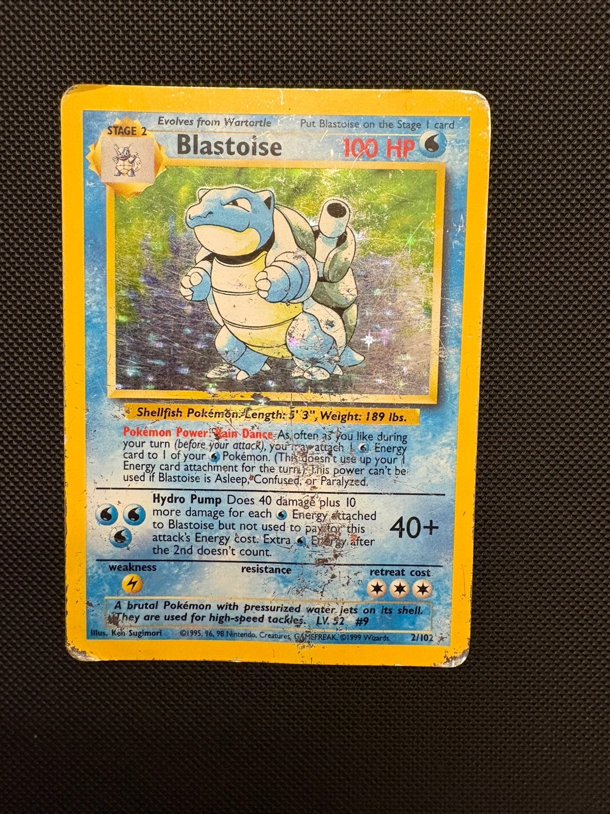 Blastoise holo 2/102 pokemon base set, Ophalen of Verzenden, Zo goed als nieuw