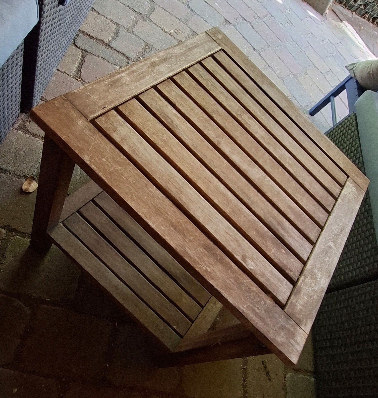 FSC teak tafel salontafel bijzettafel tafeltje, Tuin en Terras, Ophalen, Teakhout, Bijzettafel, 2 zitplaatsen