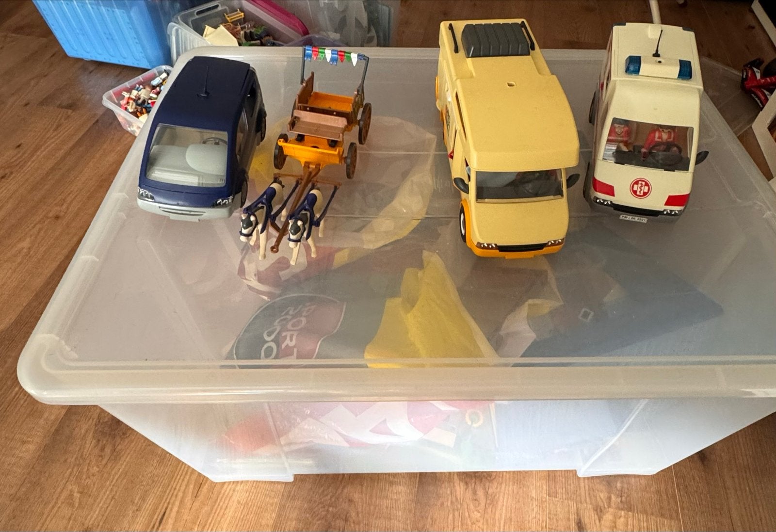 Grote Playmobil collectie met huizen, voertuigen en figuren, Ophalen, Gebruikt