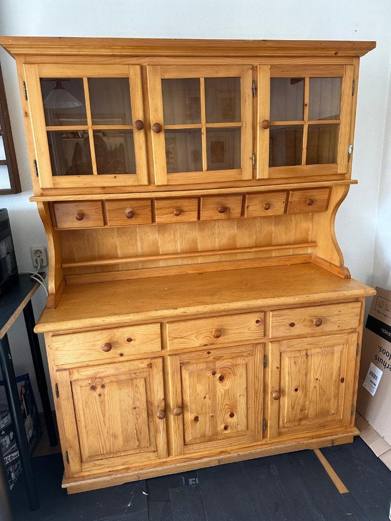 Massief grenen Welsh dressoir, Ophalen