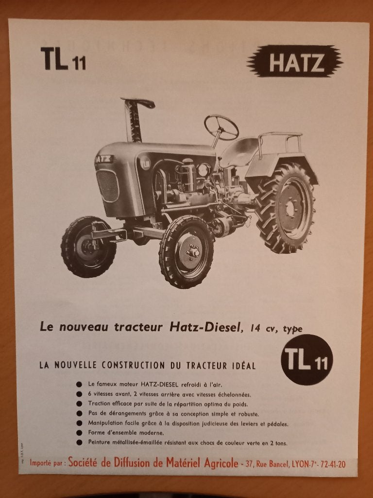 Folder Hatz TL11, Ophalen of Verzenden, Gelezen, Tractor en Landbouw
