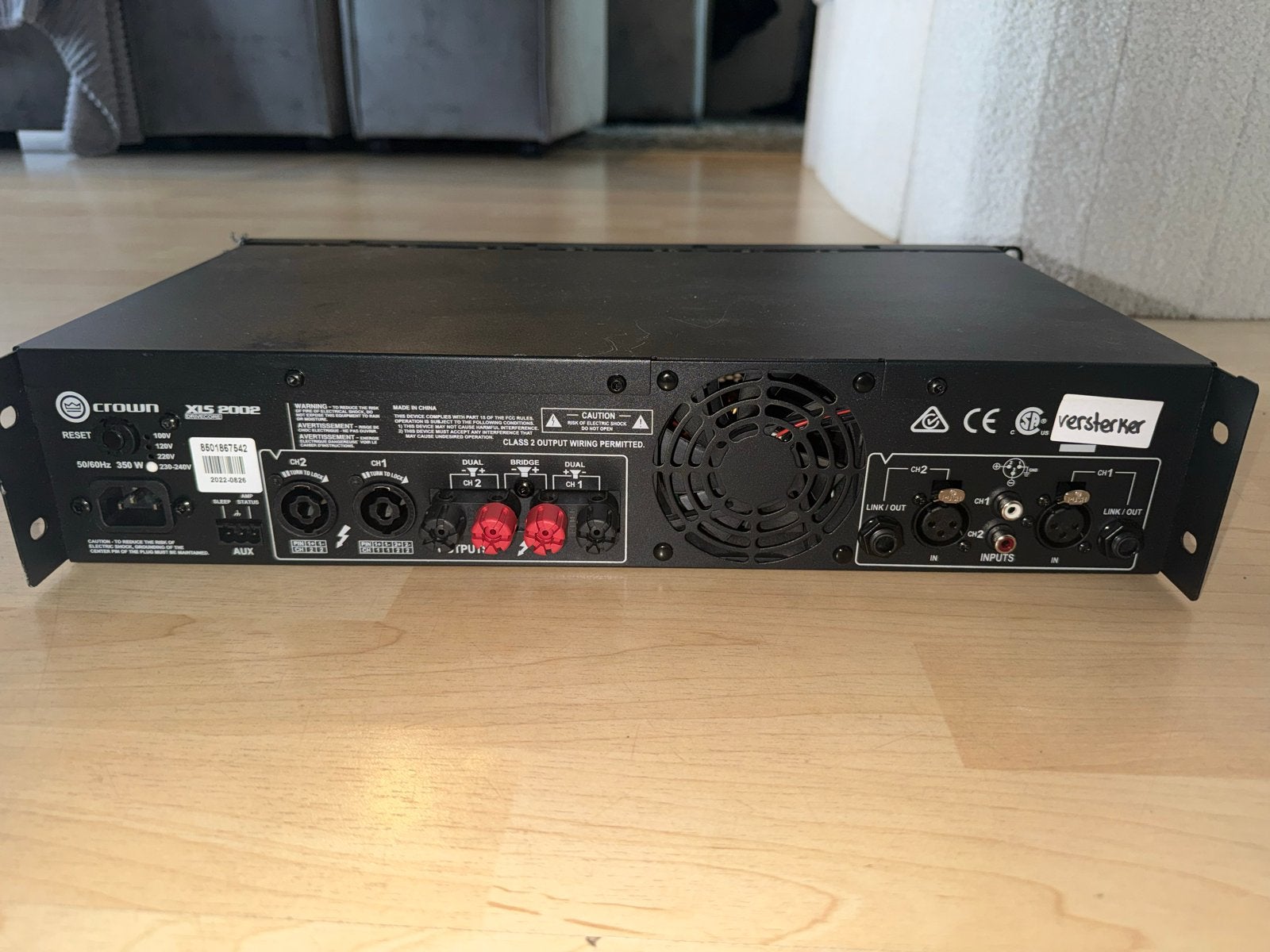 Crown XLS 2002 Versterker, 120 watt of meer, Ophalen, Overige merken, Gebruikt