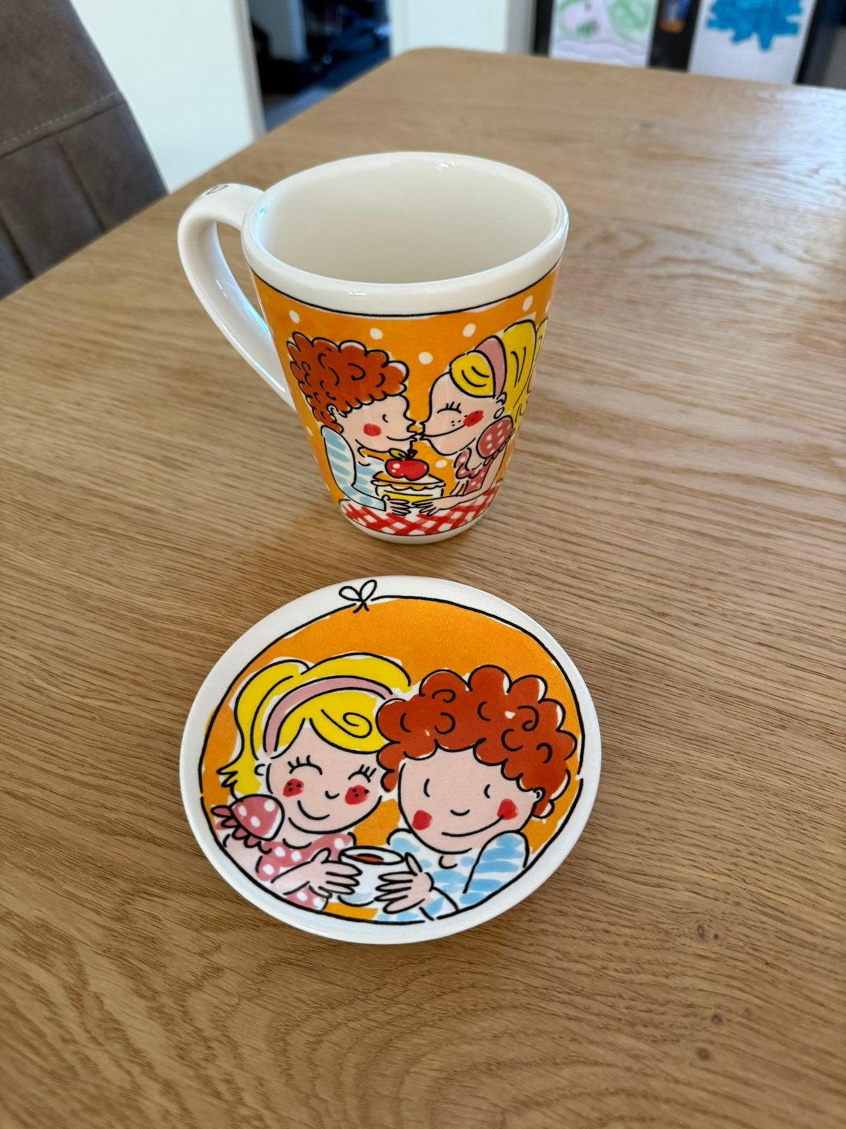 Blond Amsterdam - A cup of blond - oranje, Ophalen of Verzenden, Zo goed als nieuw, Aardewerk, Kop(pen) en/of Schotel(s)