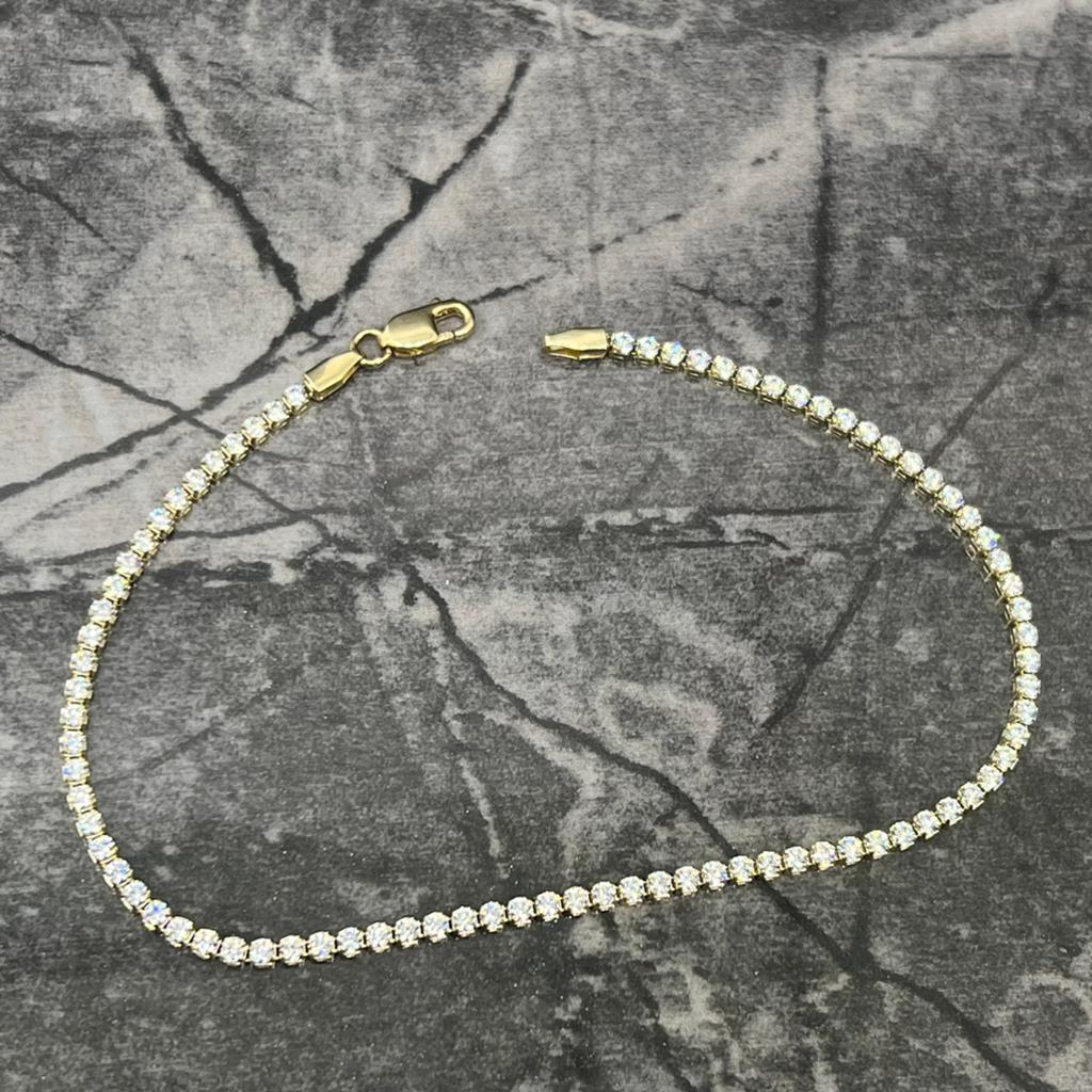 14 karaat gouden armband tennisarmband prachtig model, Ophalen of Verzenden, Zo goed als nieuw, Goud