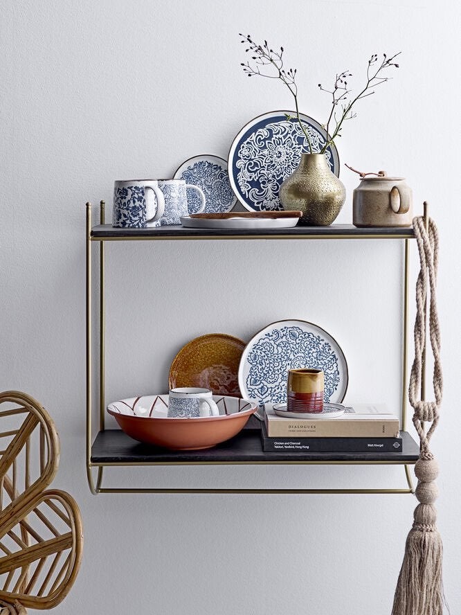Bloomingville Carly wandrek /wandplank mangohout met goud, Nieuw, Ophalen of Verzenden, Bloomingville, Onbekend