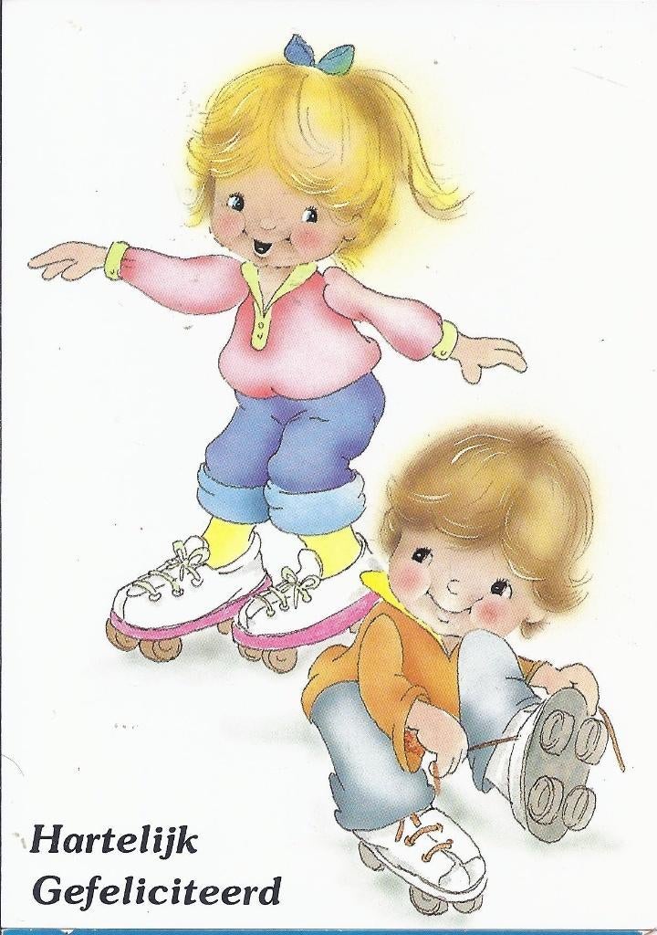 U18 Ongelopen ansichtkaart hartelijk gefeliciteerd kinderen, Ophalen of Verzenden, 1960 tot 1980, Ongelopen, Kinderen