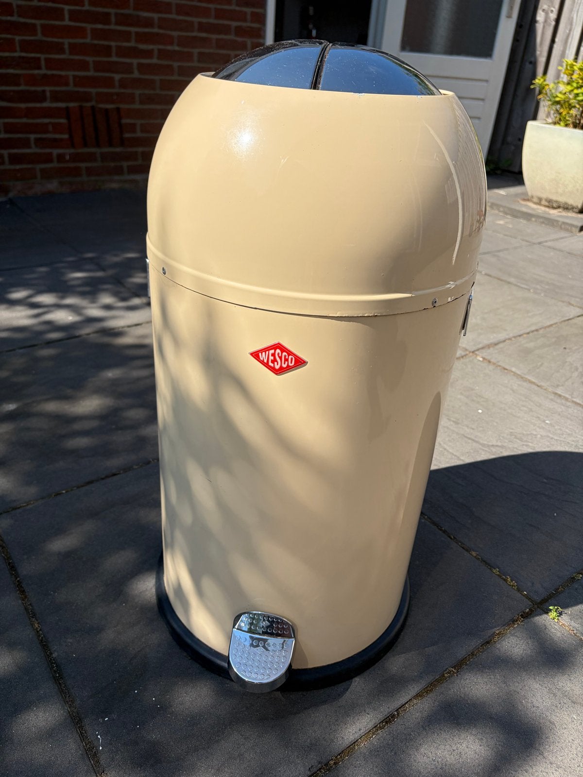Wesco vuilnisbak pedaalemmer - Crème/beige, Ophalen, Vintage, Gebruikt, Beige