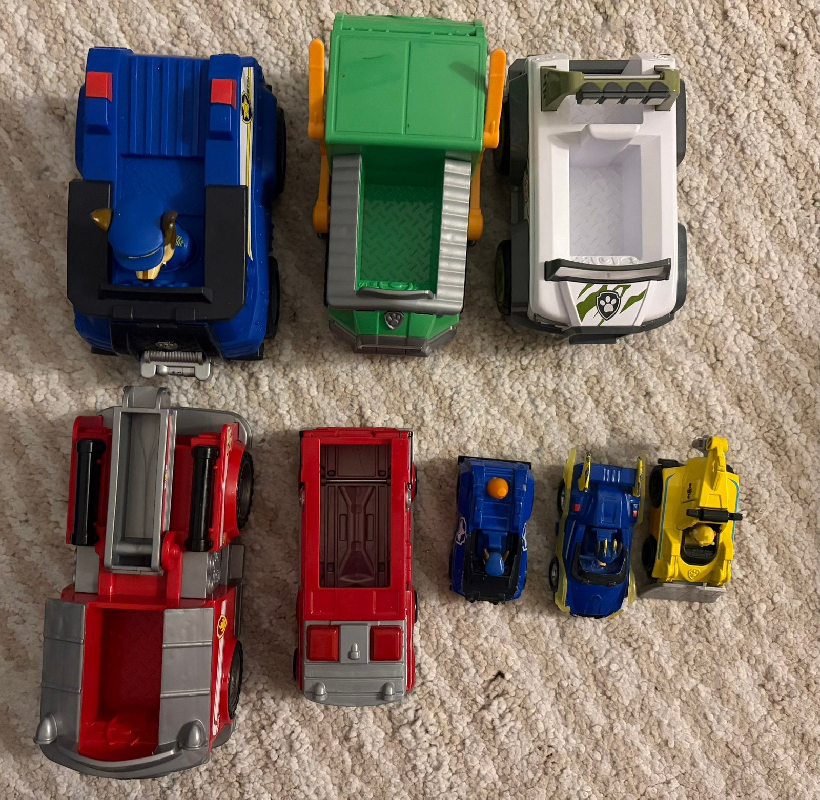 Paw patrol grote & kleine speelgoedwagens, Ophalen of Verzenden, Gebruikt