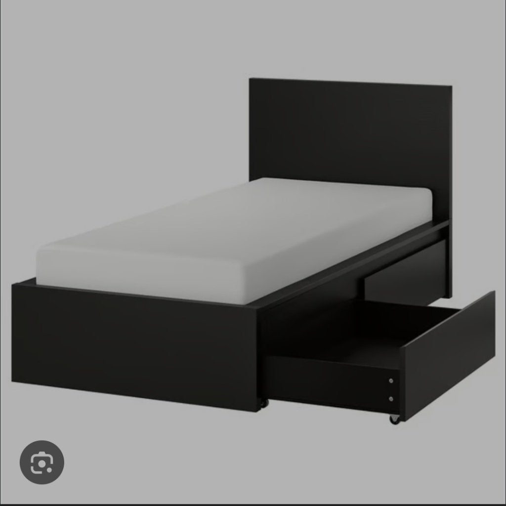 Ikea Malm bed 90x200 cm met 2 lades, Huis en Inrichting, Slaapkamer | Bedden, Ophalen, Gebruikt, 90 cm, 200 cm