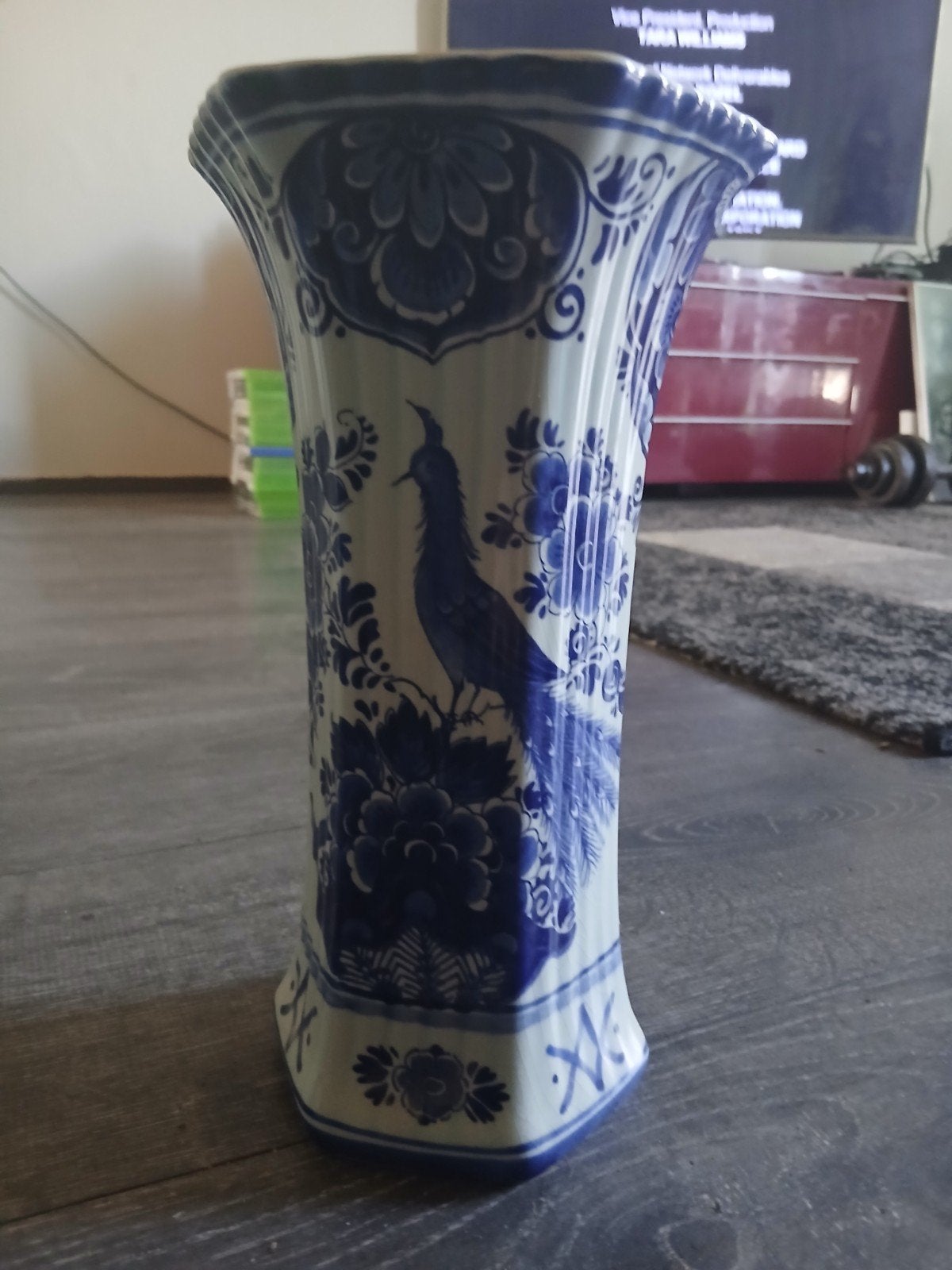 Zeer Oude Delfsblauwe vaas ( afm.  26 cm X  14 cm ), Ophalen of Verzenden