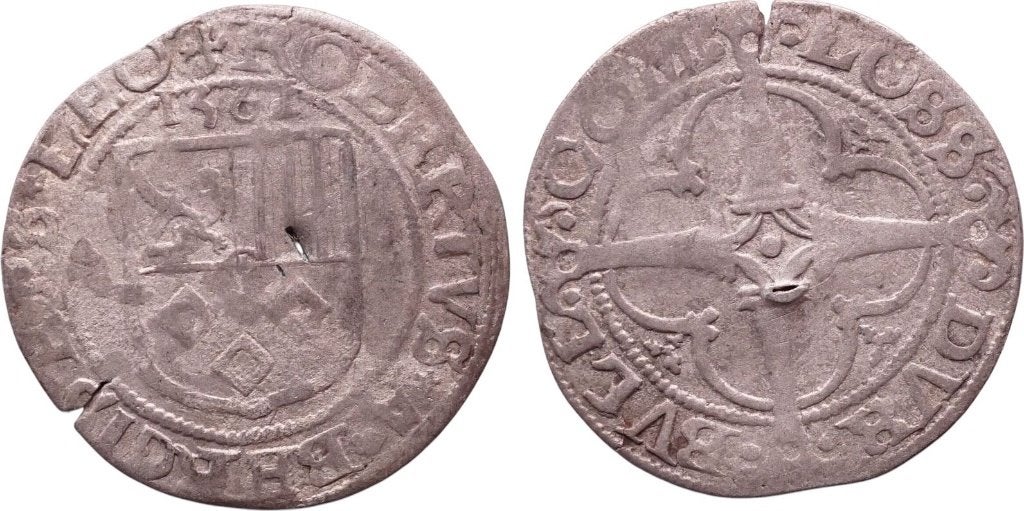Patard 1561, Luik, Robert van Bergen, Ophalen of Verzenden, Zilver, Losse munt, Zilver