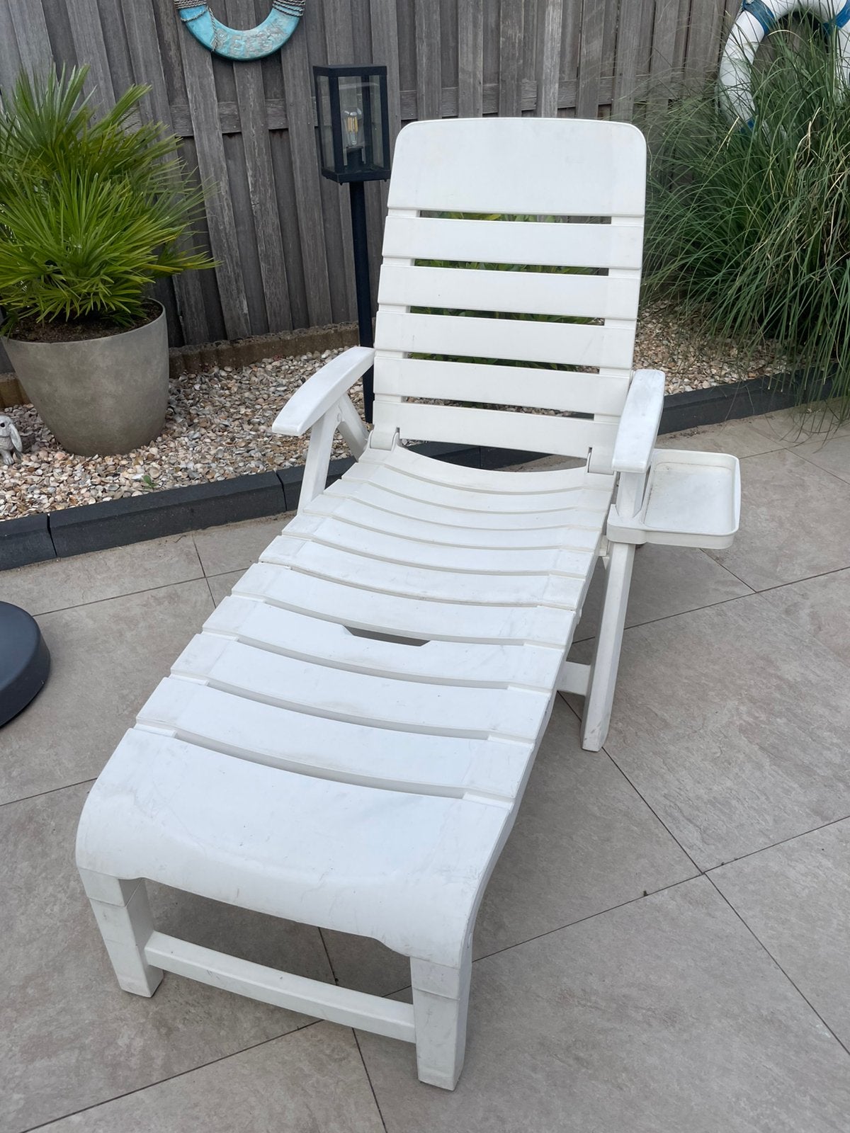 Hartmann ligbed wit, Tuin en Terras, Ophalen, Gebruikt, Aluminium